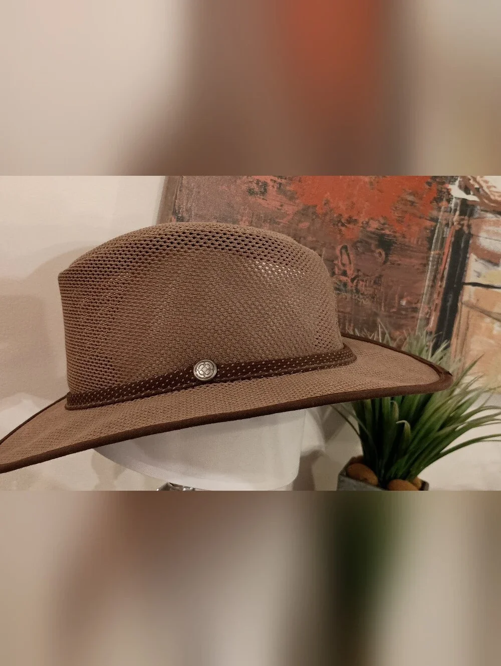 Men's Brown Breathable Mesh Rancher Hat